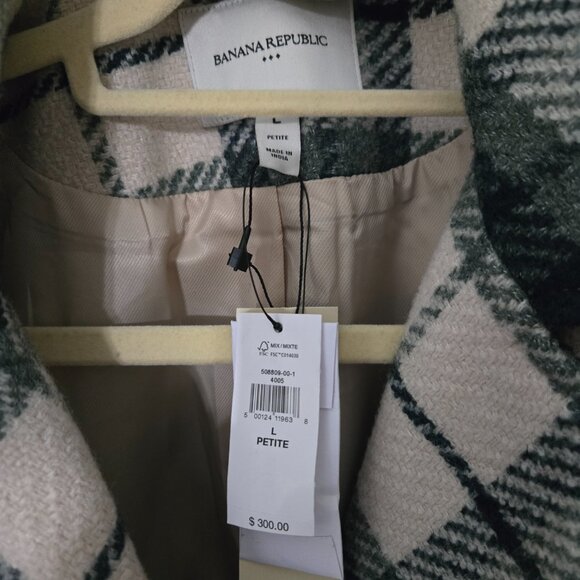 Banana Republic Plaid Coat NWT - Picture 5 of 6